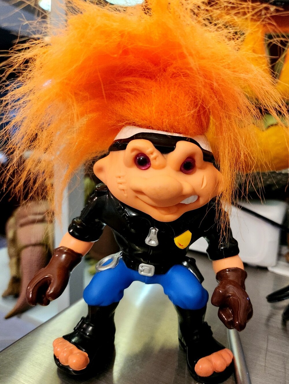 Vintage Russ 1982 Battle Troll Police Biker